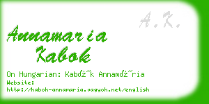 annamaria kabok business card